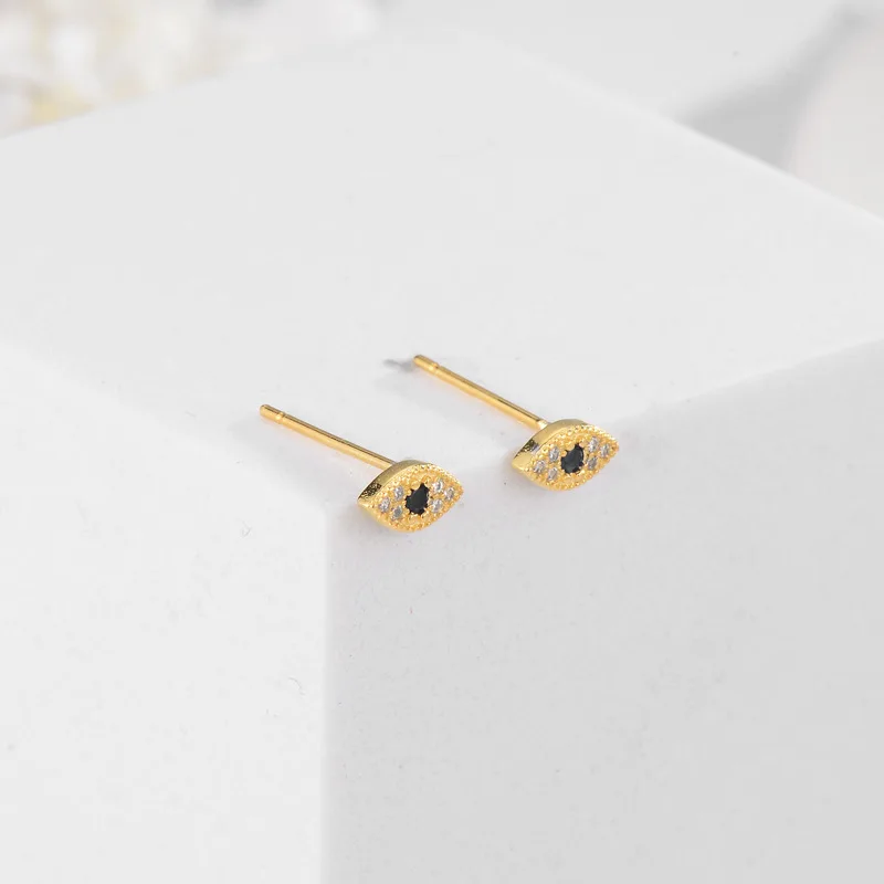 925 Sterling Silver Pave Zircon Blue Stud Earrings Women Classic Temperament Wedding Jewelry Accessories