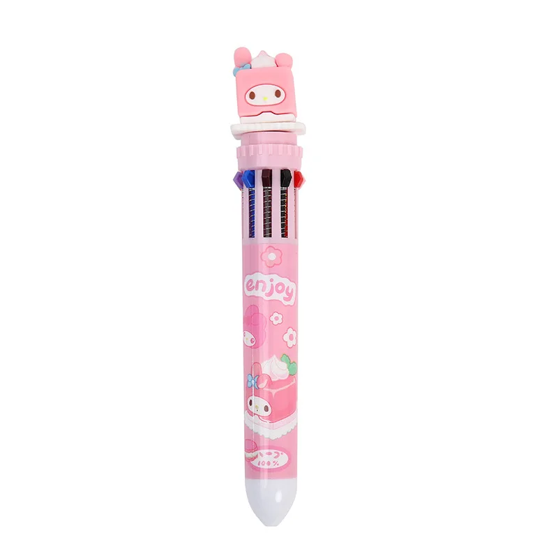 Милые канцелярские товары милая разноцветная ручка Kawaii Sanrio Подарочная детская шариковая с мультяшным 10 видов цветов
