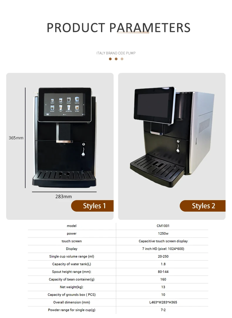 Cafeteras Electric Coffee Maker Best Business Touch Screen Automatic Bean To Cup Coffee Machine With Milk Tank