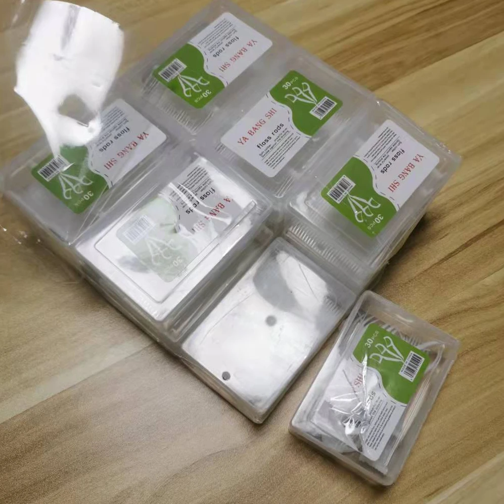 Bulk Sale Portable Plastic Stick 30PC Box Storage Dental Care Floss Tooth Pick