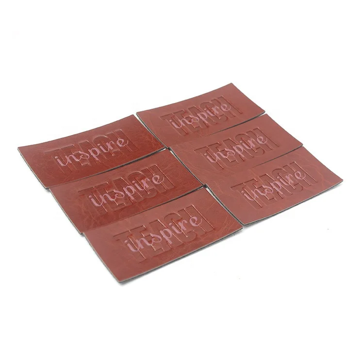 Wholesale High Quality New Design Custom Printed Debossed Name Logo PU Leather Patches for Hats