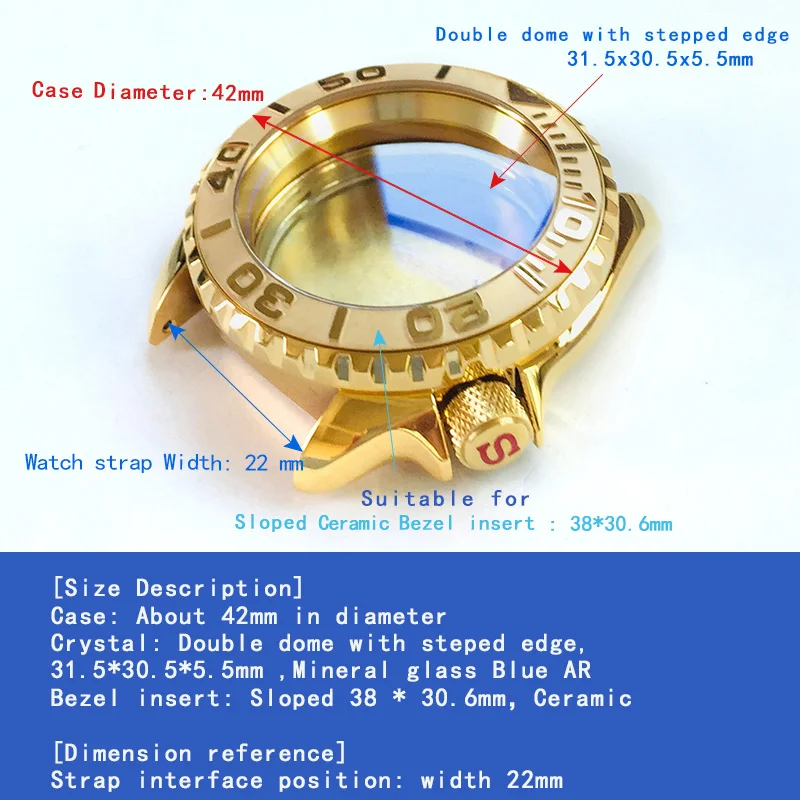OEM Watch Case Set Stainless Steel Bezel Insert For Seiko SKX007With Mineral Glass31.5mm Fit For NH35 36Automatic Movement Parts