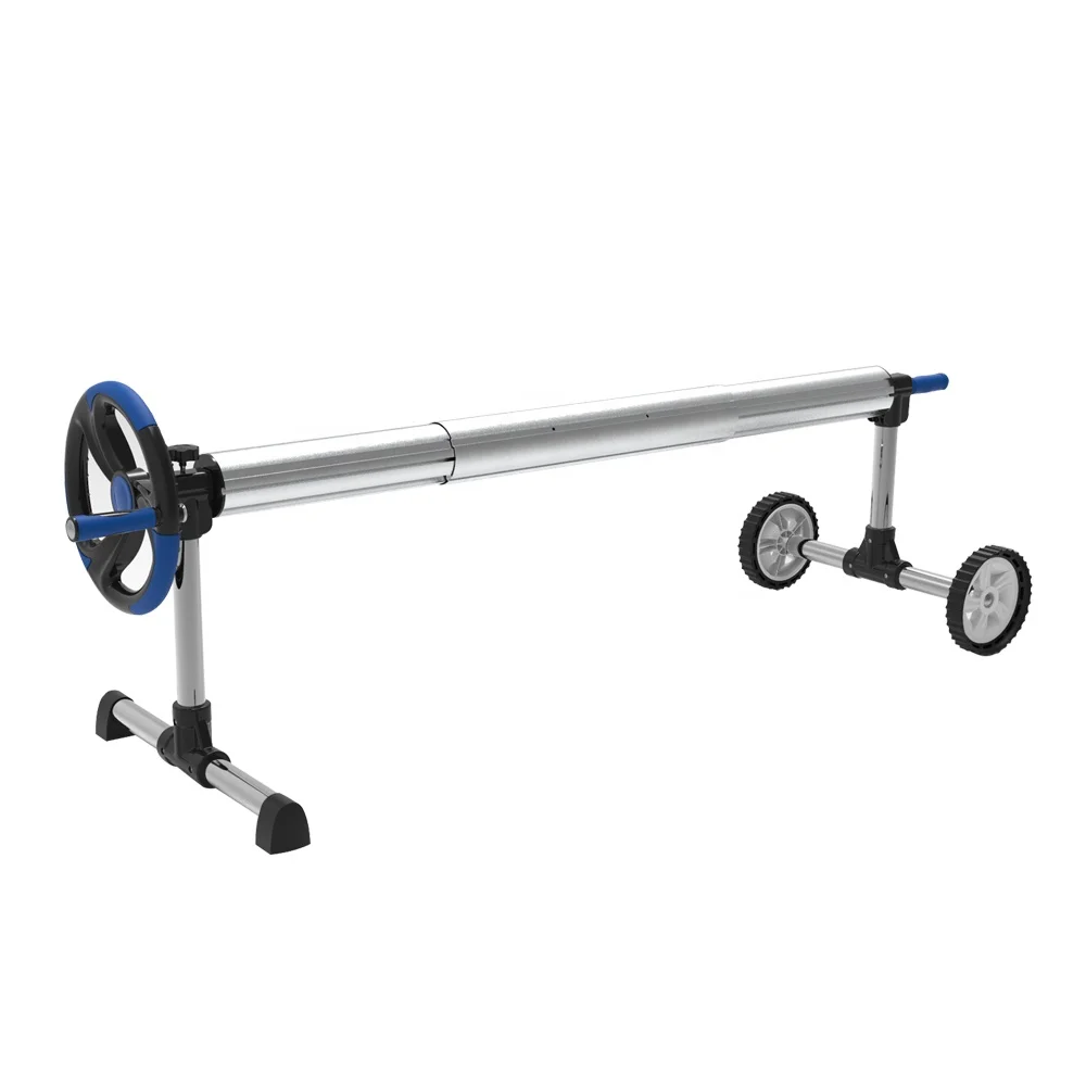 Wholesale Manufacturer Swimming Pool Cover Reel with Stainless Steel Stands for In-ground Swimming Pool