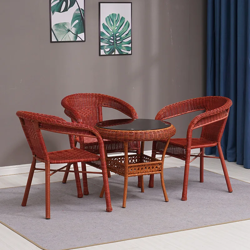 High Quality Home  Furniture Wicker Rattan Chair with desk for Outdoor Furniture Used