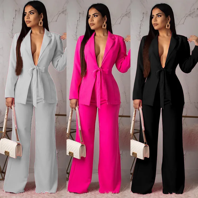2021 Star Model Style Temperament Collect Waist Chalaza Business Suit Casual Profession Suit for Women Daily Wear or Office