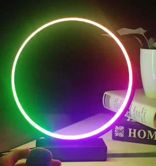 Nodic home decor bar colorful minimalist dimmable remote +APP led rgb tripod ring desk lamp