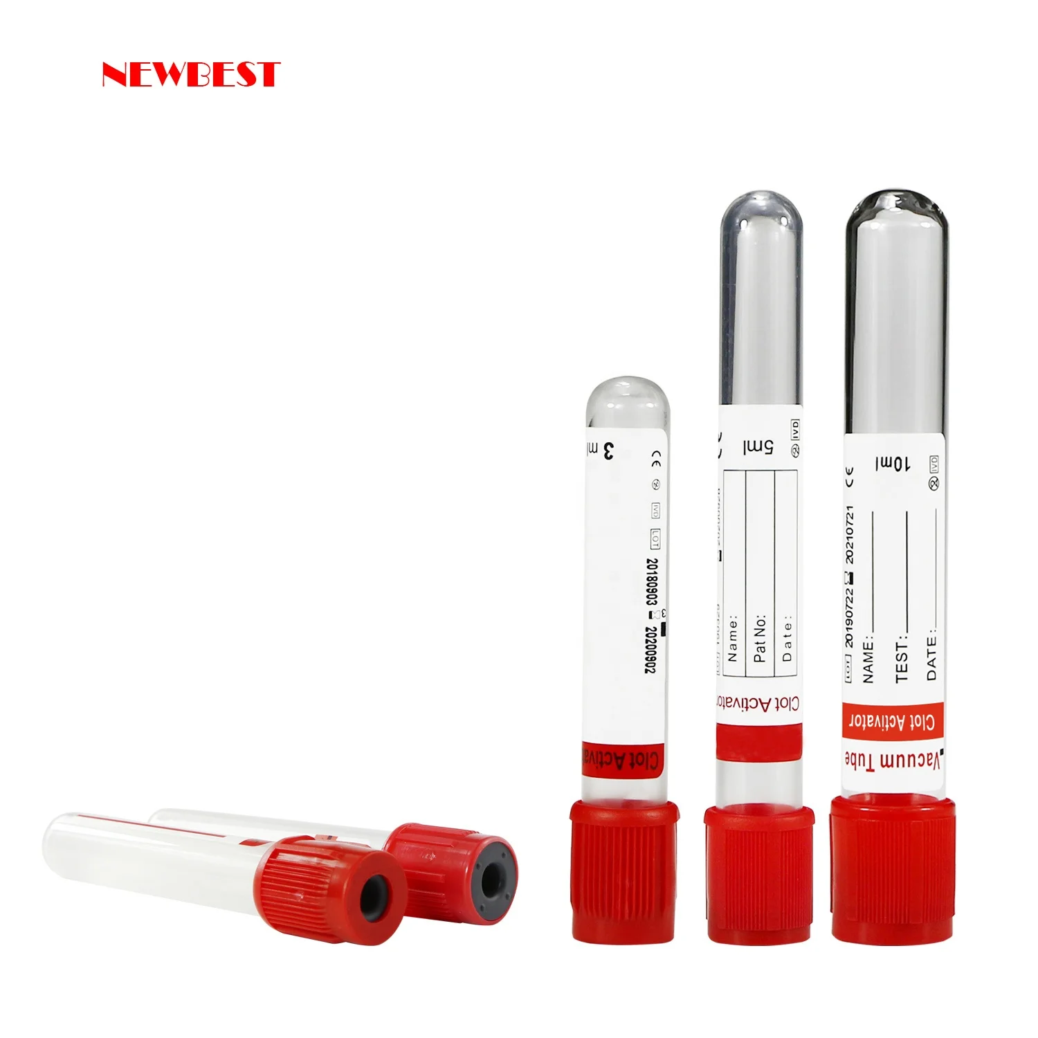 
red top glass vacuum blood collection tube 