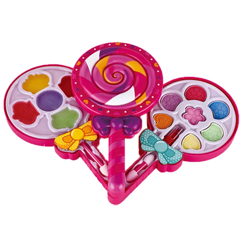 Cosmetics Set Toys Lippie Lipstick Blusher Eyeshadow Compact Girl's Make-up for Children Girl Beauty Fashion