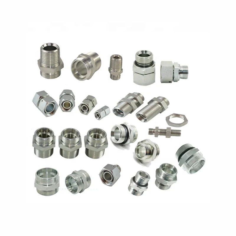 carbon steel hose fitting BSP NPT BSPT JIC straight hydraulic adapter fitting for sale