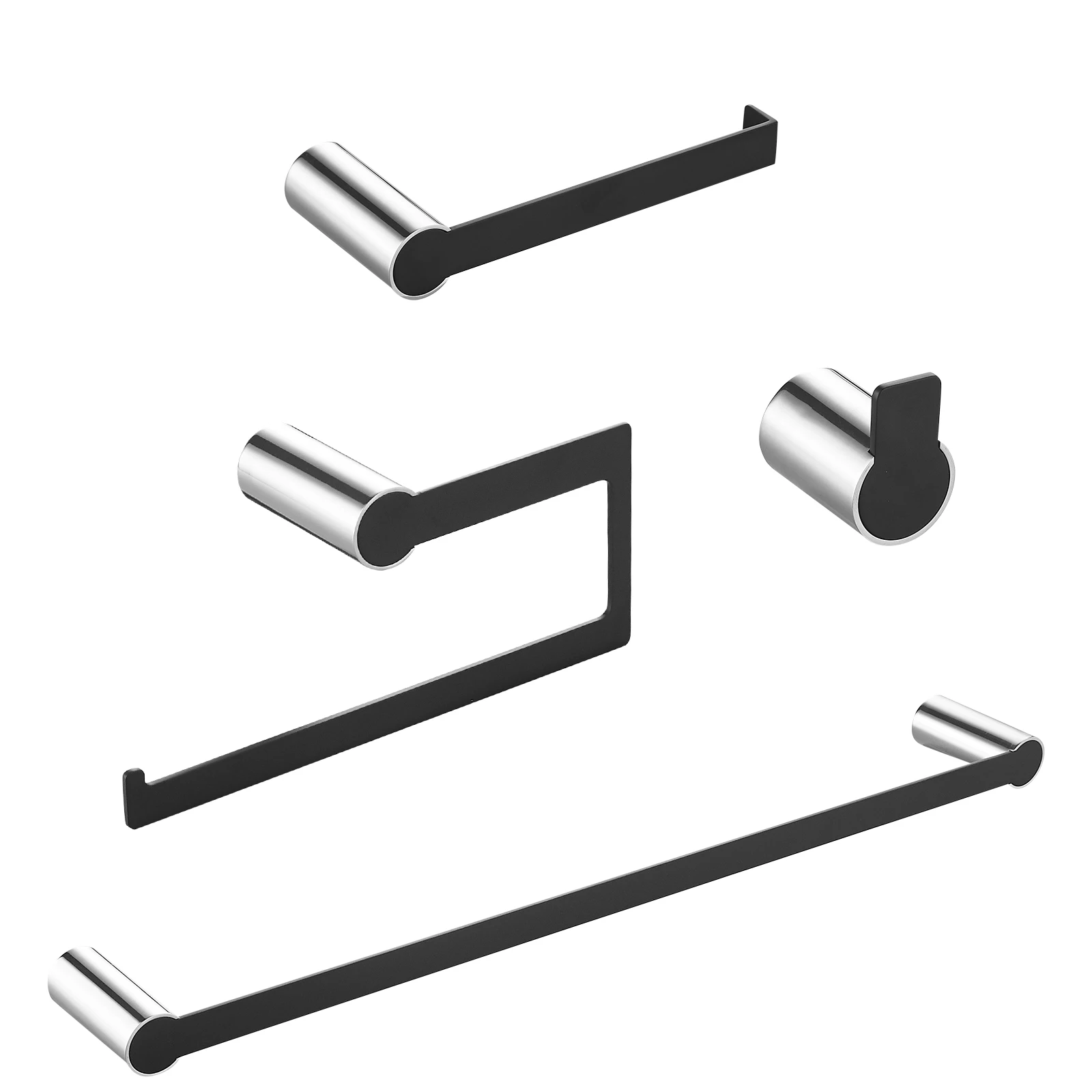 Modern Wall Mounted 304 Stainless Steel  Hotel Bathroom Hardware Set Accessories