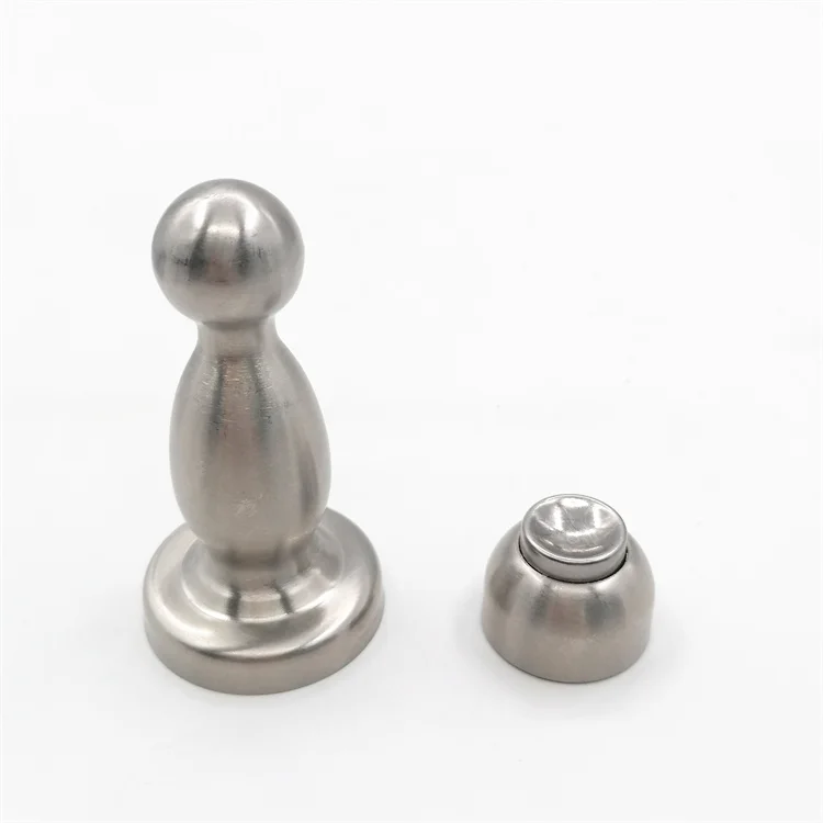 High Quality Strong Hidden magnetic force Satin Stainless Steel Door Stoppers Door Stop For Kitchen Home Office