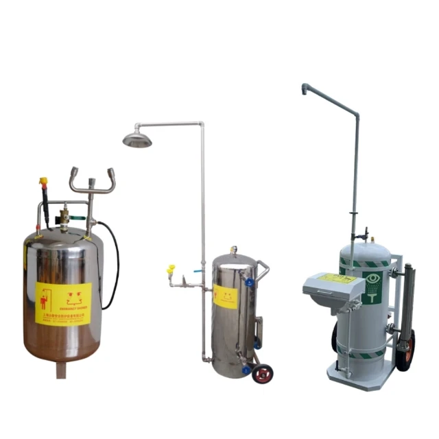 17+ Year Factory Stainless steel 304 Pressurized Portable Emergency Eye Wash Shower With Water Tank 160L CE 30 Gallon