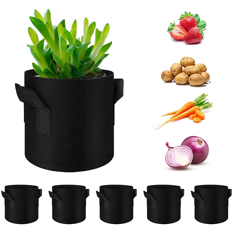 Cheap price 5 7 10 15 20 gallon recycled felt garden planter grow bags vegetable planting for