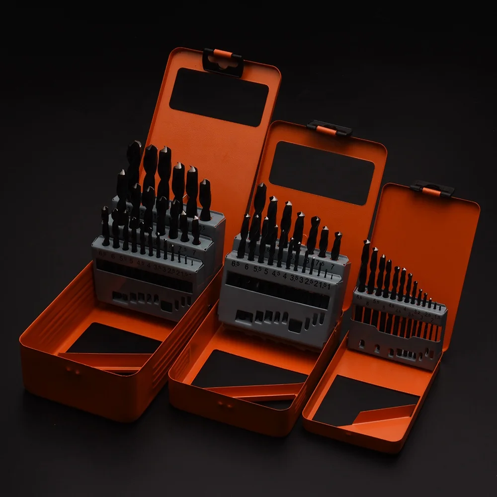 Factory Price 25 pcs HSS Twist Drill Bit Set for Metal Wood Plastic Drilling Work