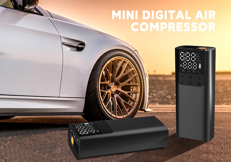 NEWO mini portable electric tyre pump digital smart automatic motorcycle tire inflator wireless car air pump