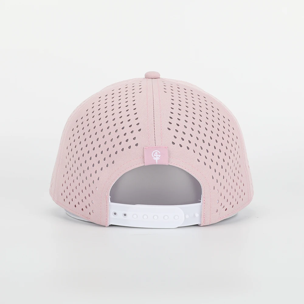 Custom High Quality 6 Panel Women Embroidered Dry Fit Sport Pink Baseball Cap,Waterproof Laser Cut Perforated Gorras Dad Hat