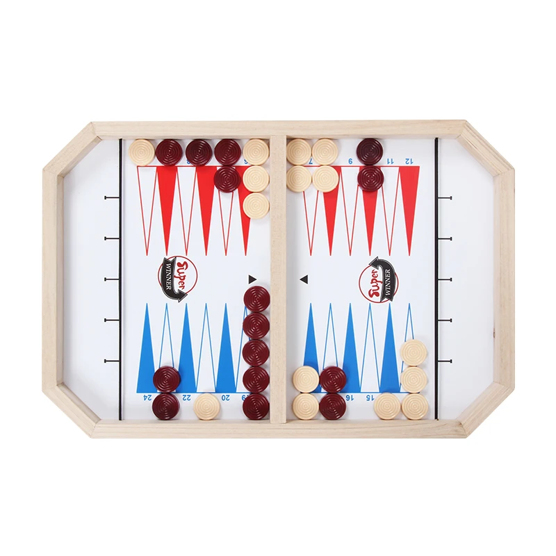 Huangguan 20 Inch 5 in 1 Solid Wood Game Board Include Floorball  Hockey Backgammon Bouncing Chess Curling For Toys Gifts
