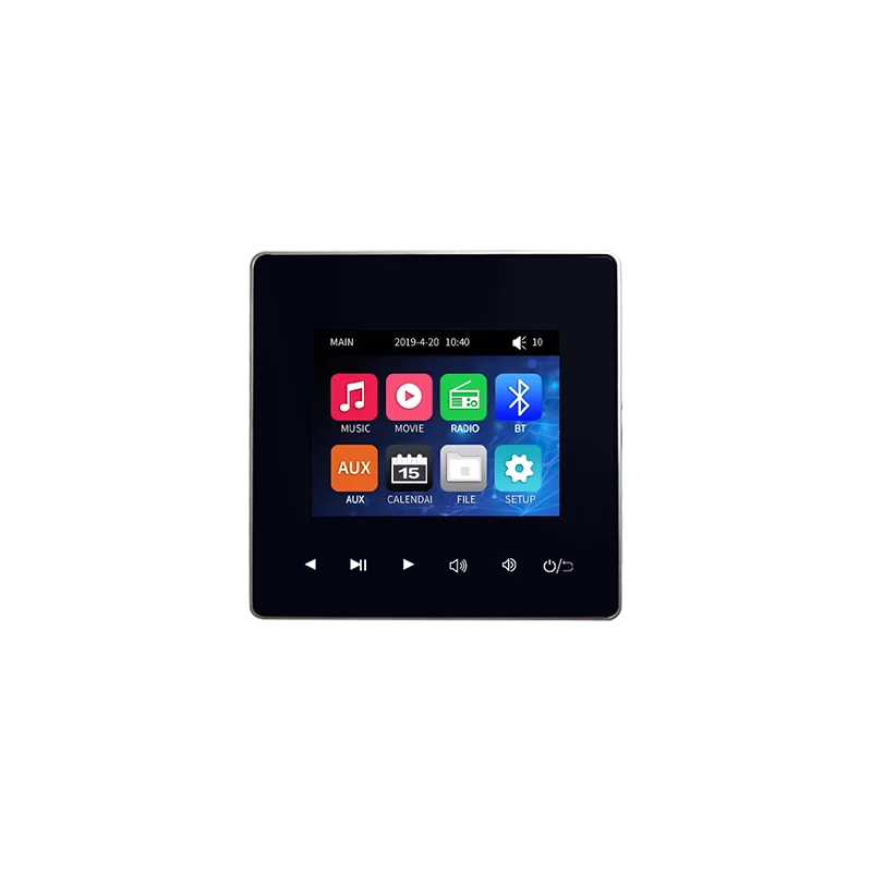 Smart Mini Bluetooths Wall Amplifier Touch Key Black 2 Channel Home Theater Music Controller Supports FM Radio USB SD