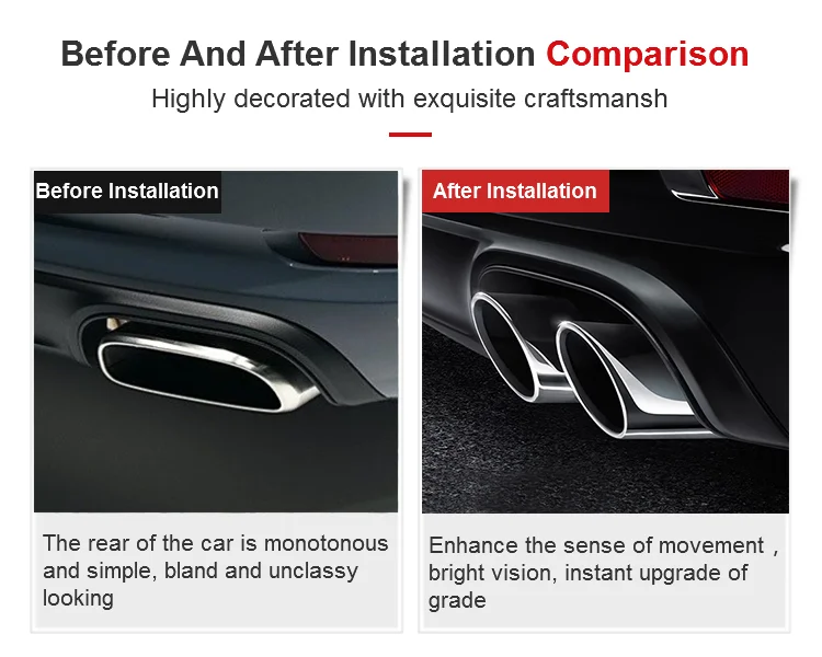 SYPES For Porsche 911 series 911.1 997 Carrera C2 C4 quad exhaust tip round nozzle 304 stainless steel turbine mufflers tip OEM