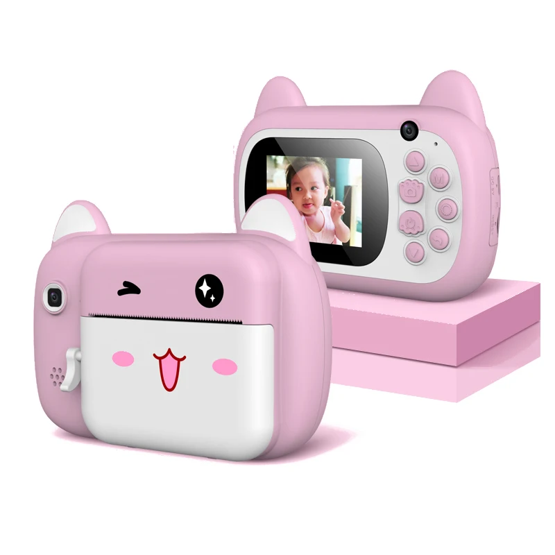 2.4 Inch Instant Child Camera HD 1080P Cartoon Mini Digital Camera Toy Gifts for Girls Boys Instant Printing Camcorder for Kids