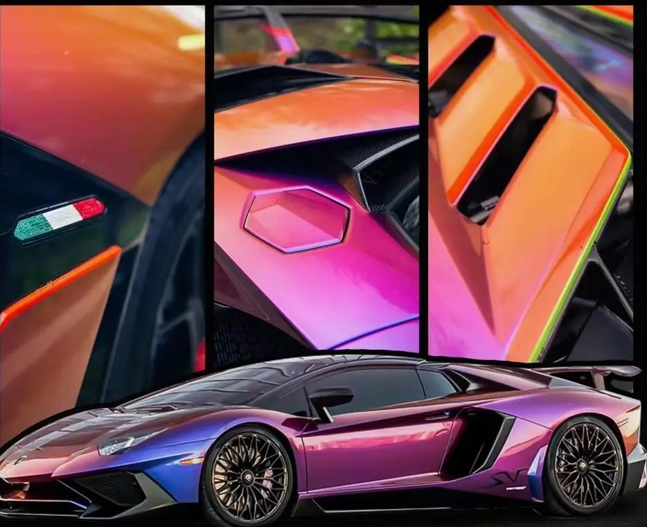 Premium Manufacturer PET Sunset Chameleon Blue  Purple car vinyl wrap car body change color film