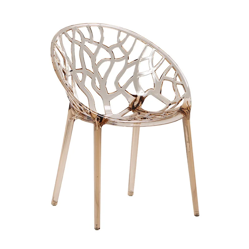 Nordic Transparent Net Red Crystal Creative Simple Plastic Backrest Outdoor Acrylic Dining Chair Personality Hollow