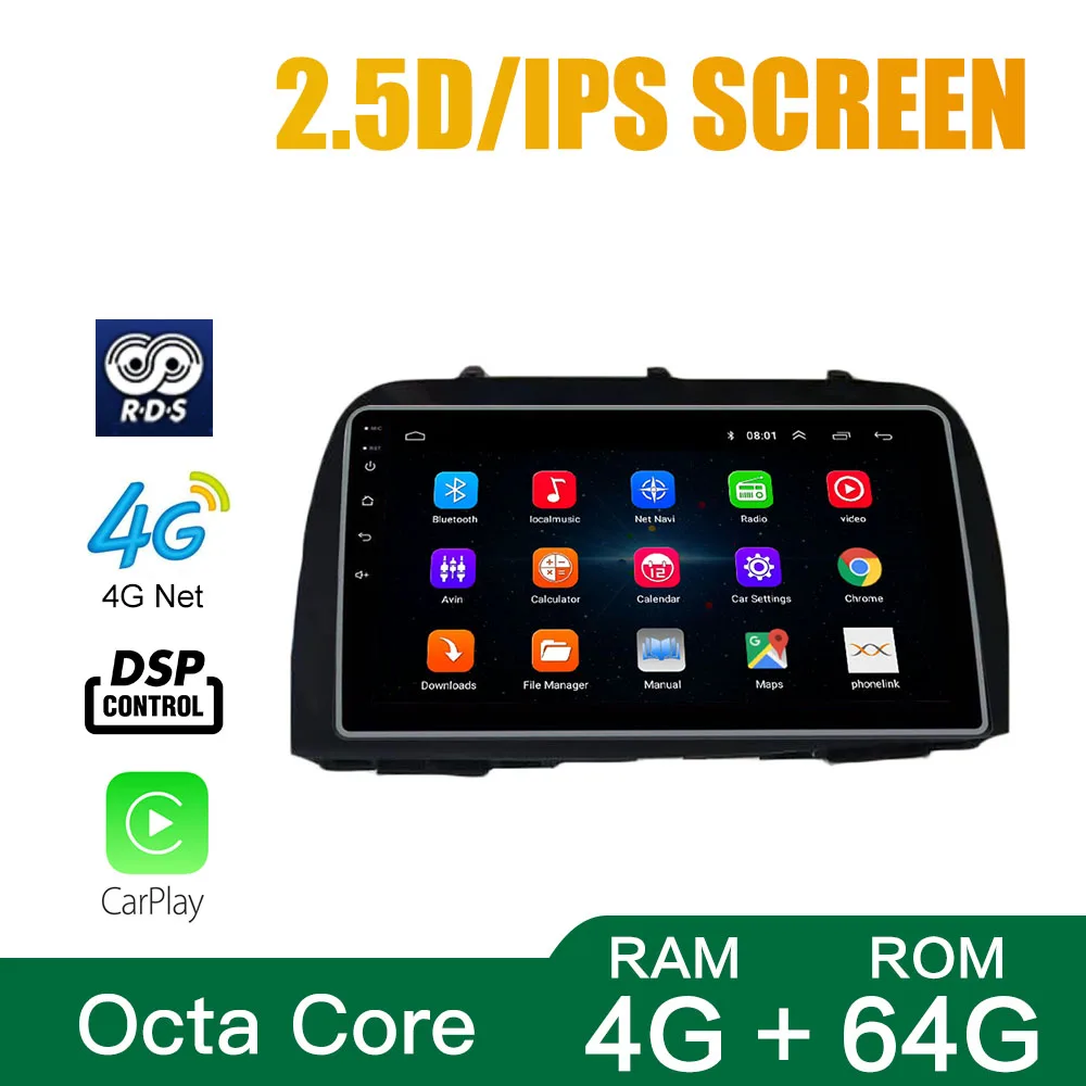 For Mazda CX-5 2013-2015 Radio Headunit Device Double 2 Din Octa-Core Quad Android Car Stereo GPS Navigation Carplay