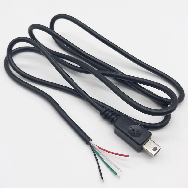 Mini 5P male 4 Core 1m Customize USB Cable Micro male to 4 Core Wire Open End