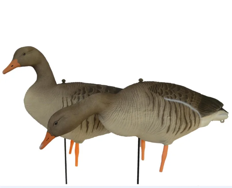 
whole body flocked greylag goose decoy 