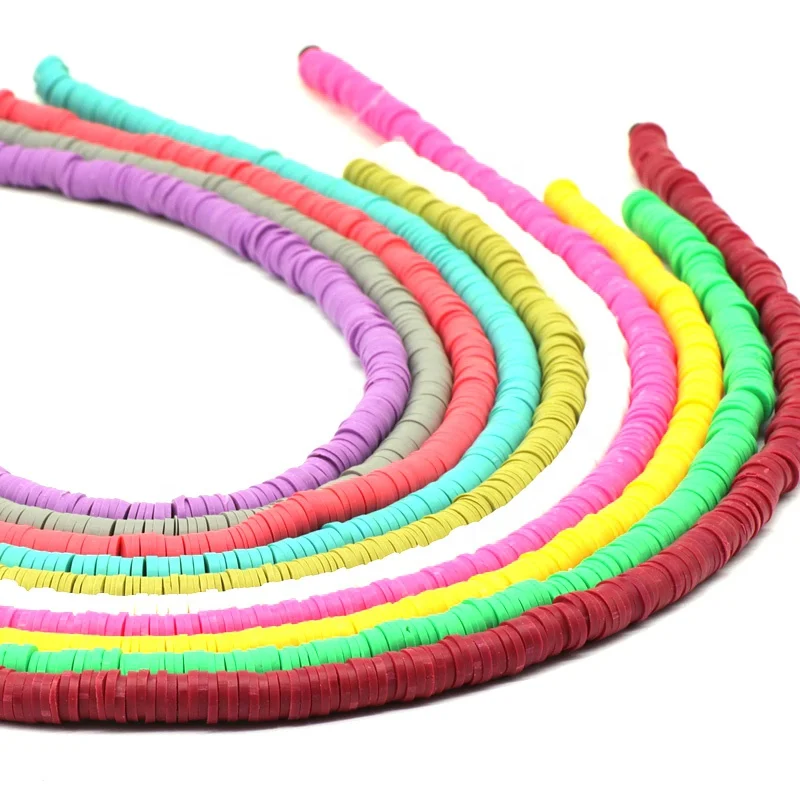 Summer Fashion Colorful Soft Ceramic Perles Vinyl Heishi jewelry  Polymer Clay Disc Beads Choker Necklace