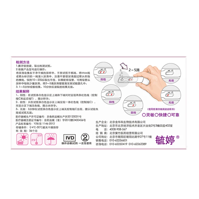 (Colloidal gold method) HCG pregnancy test strip
