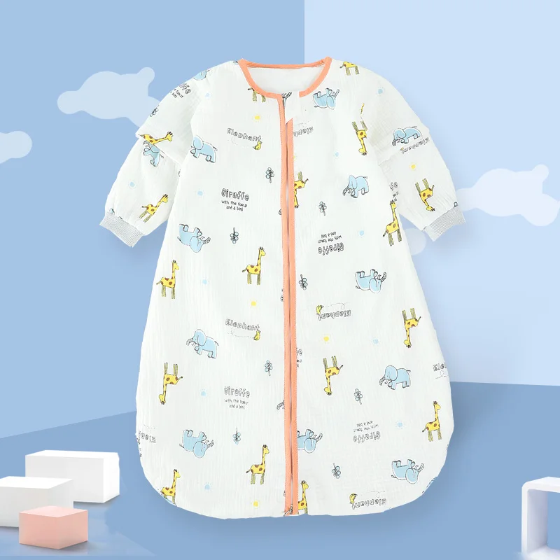 Спальный мешок для новорожденных Пижама для младенцев с защитой от ударов весенне-летний тонкий спальный мешок для младенцев спальный мешок для детской коляски с рукавами