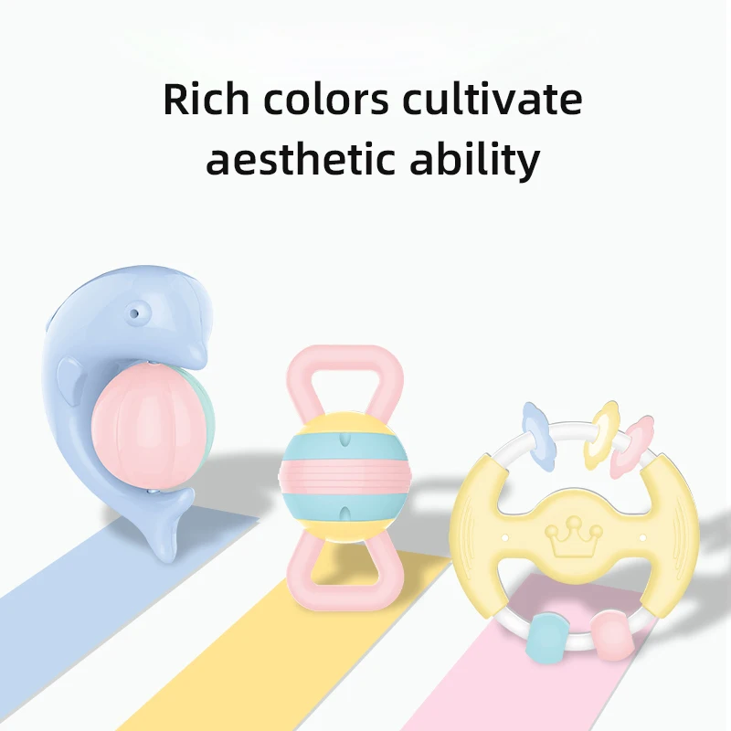 12 pcs Baby Teether Toy Rattle Set Toys Play Set Sonajas Silicone Teething Rattle Soft Rattle Tether