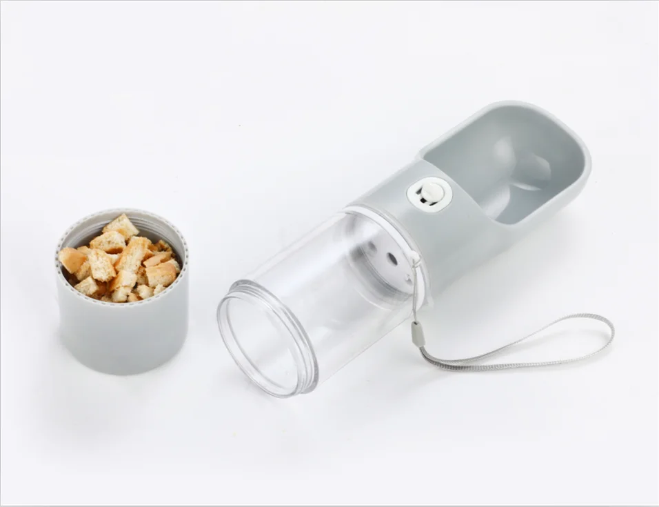 Новый дизайн, аксессуары для домашних животных, портативная бутылка для воды для собак и кошек с чашкой для еды