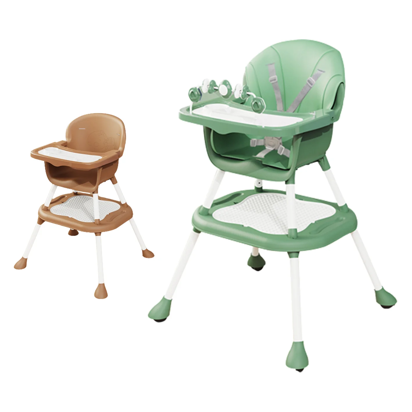Furniture Detachable Double Tray Adjustable Legs Baby Feeding Chair for Baby & Toddler