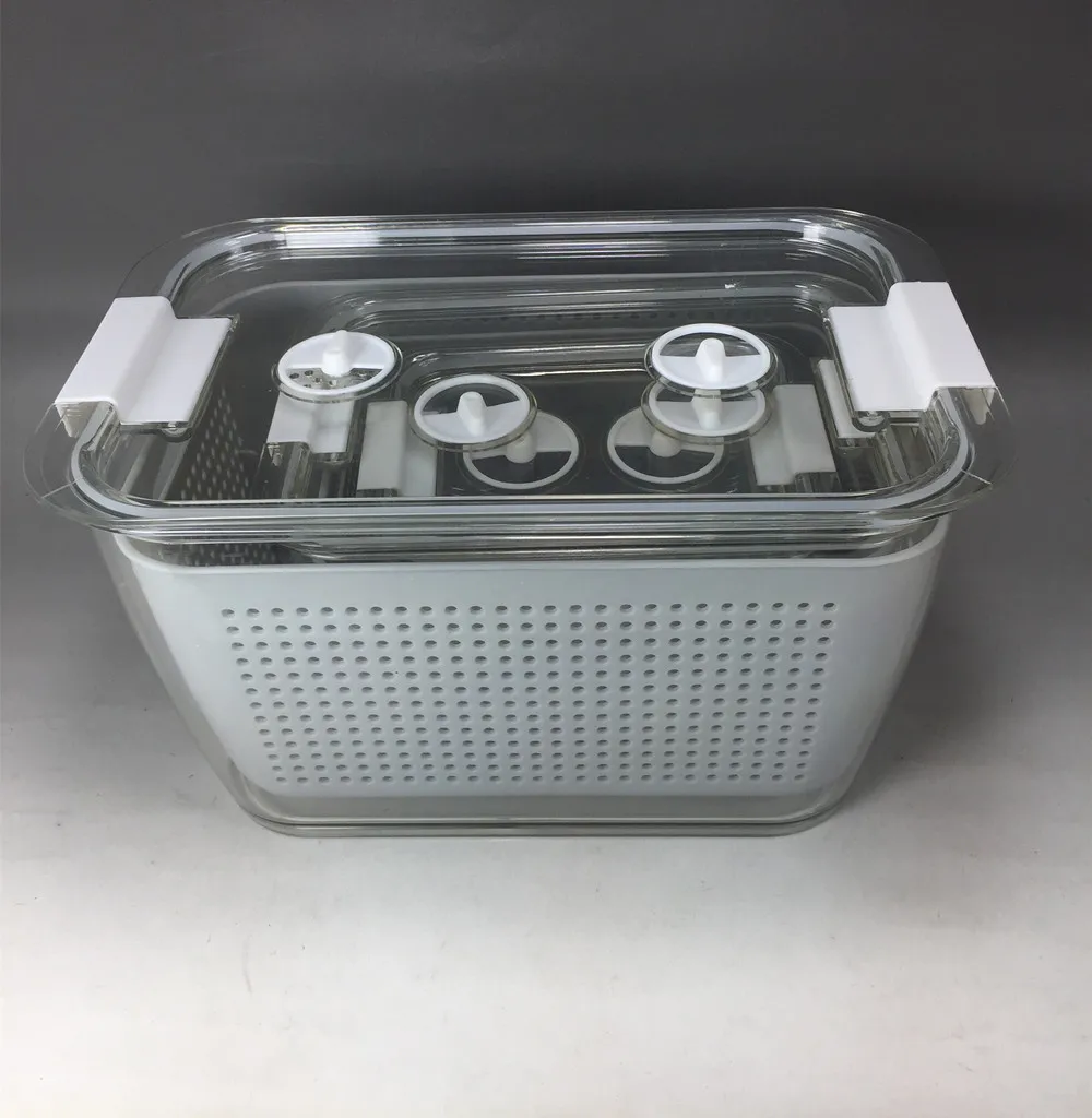 3 Pack Fridge Organizer Keeper with Removable Drain Tray Vegetable Storage Containers Stackable Freezer Bins For Kitchen