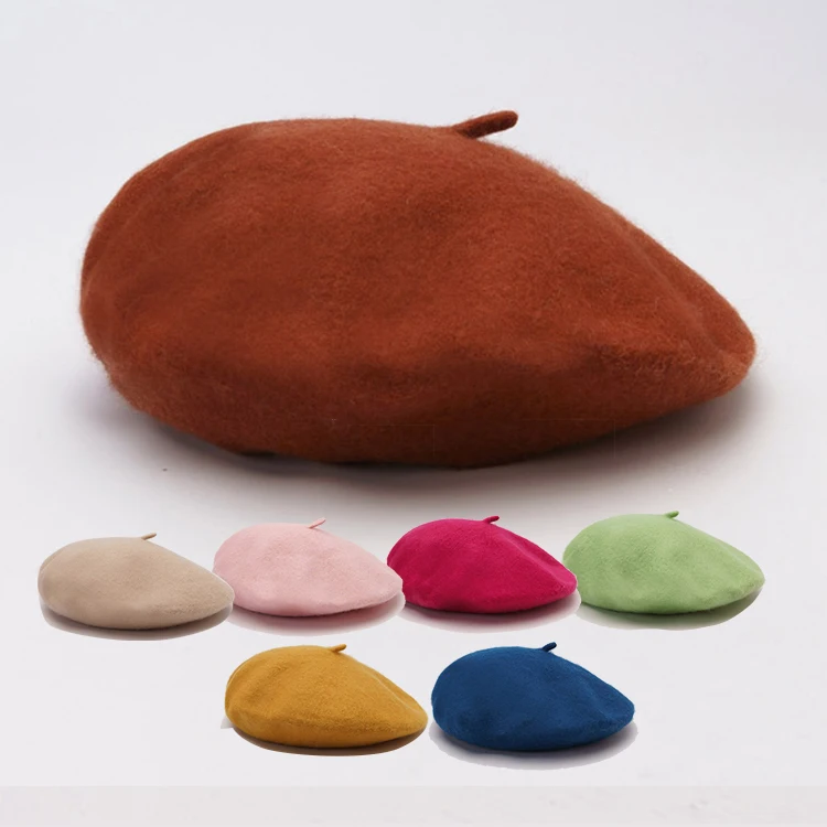 Плоская шерстяная шапка-берет с логотипом на заказ