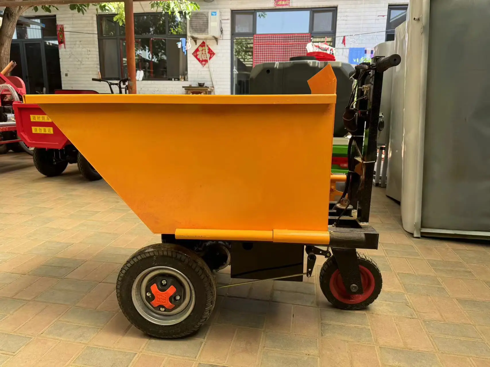 Small Electric Hand Push Tool Cart Ash Engineering Dump Trolley Cargo Mining Electric Dump Truck Transport Tricycle