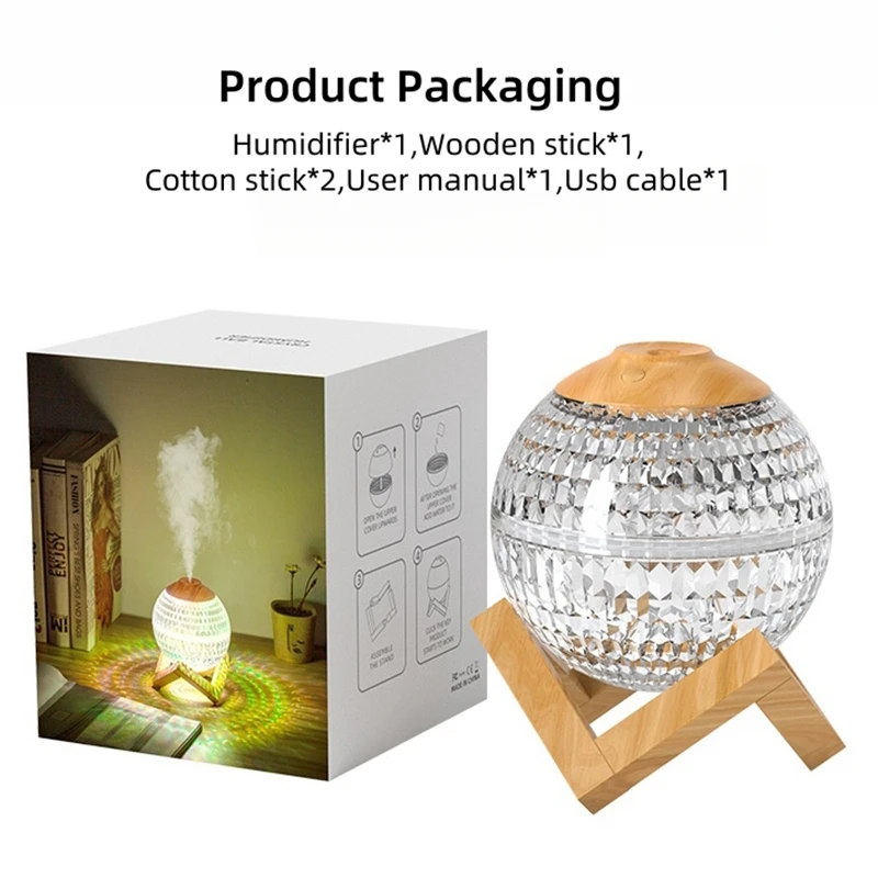 High Quality Humidificador Mini Ultrasonic Air Humidifier Soft Night Light Usb Crystal Double Spray Humidifiers