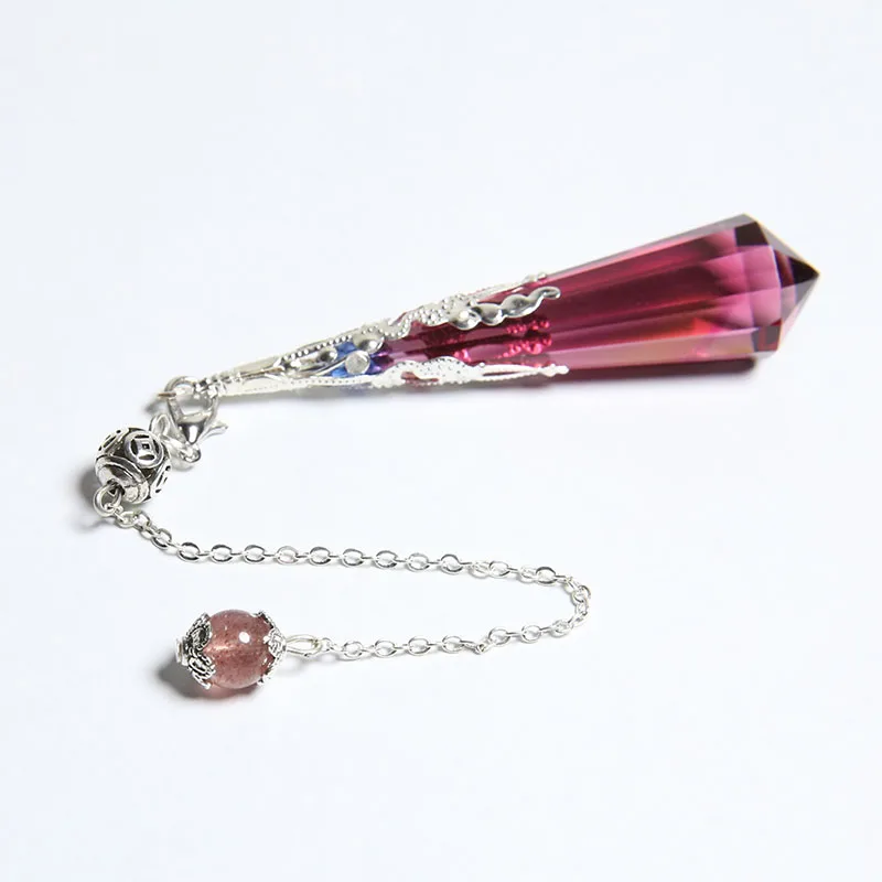 Natural red glass healing crystals Divination Reiki  Meditation Gemstone  Pendulums