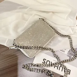 Women Small Shoulder Crossbody Bags 2023 Brand Purses Handbags Gift Luxury Designer Handle Full Diamond Bags Female Totes