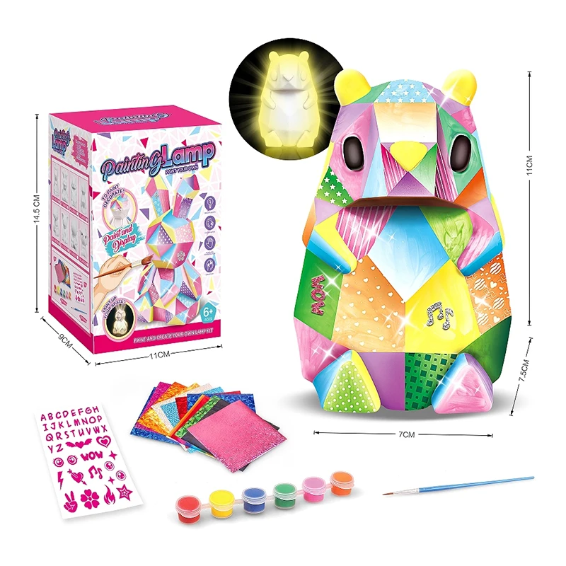 Children Early Learning Color Drawing Toy Multi Styles Animals Model Night Lamp DIY Painted Graffiti Creative Night Light Toys