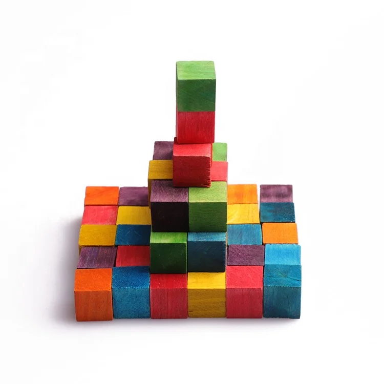 Factory directly sale wooden cubes toy learning 15*15*15 mm 20*20*20 mm 25*25*25 mm colors & natural