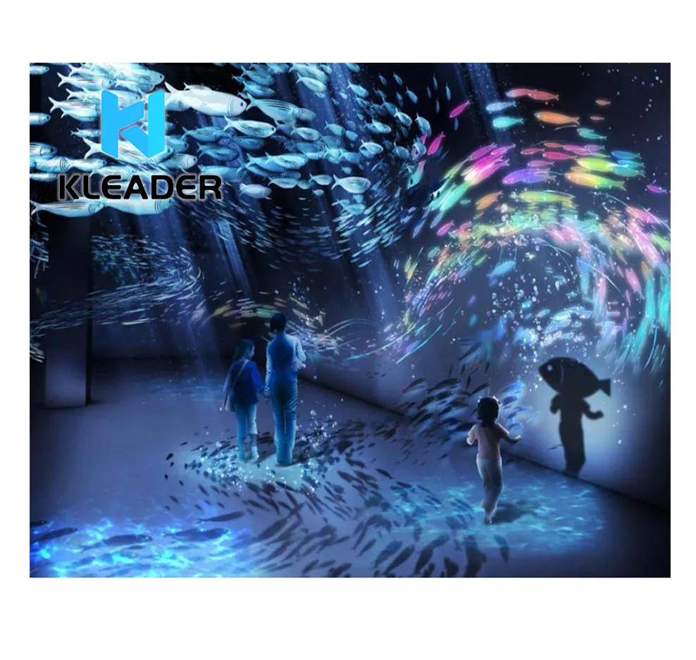 Дом мечты Light shadow, проекция с эффектом присутствия большого Кита, Интерактивная голографическая проекция первого света