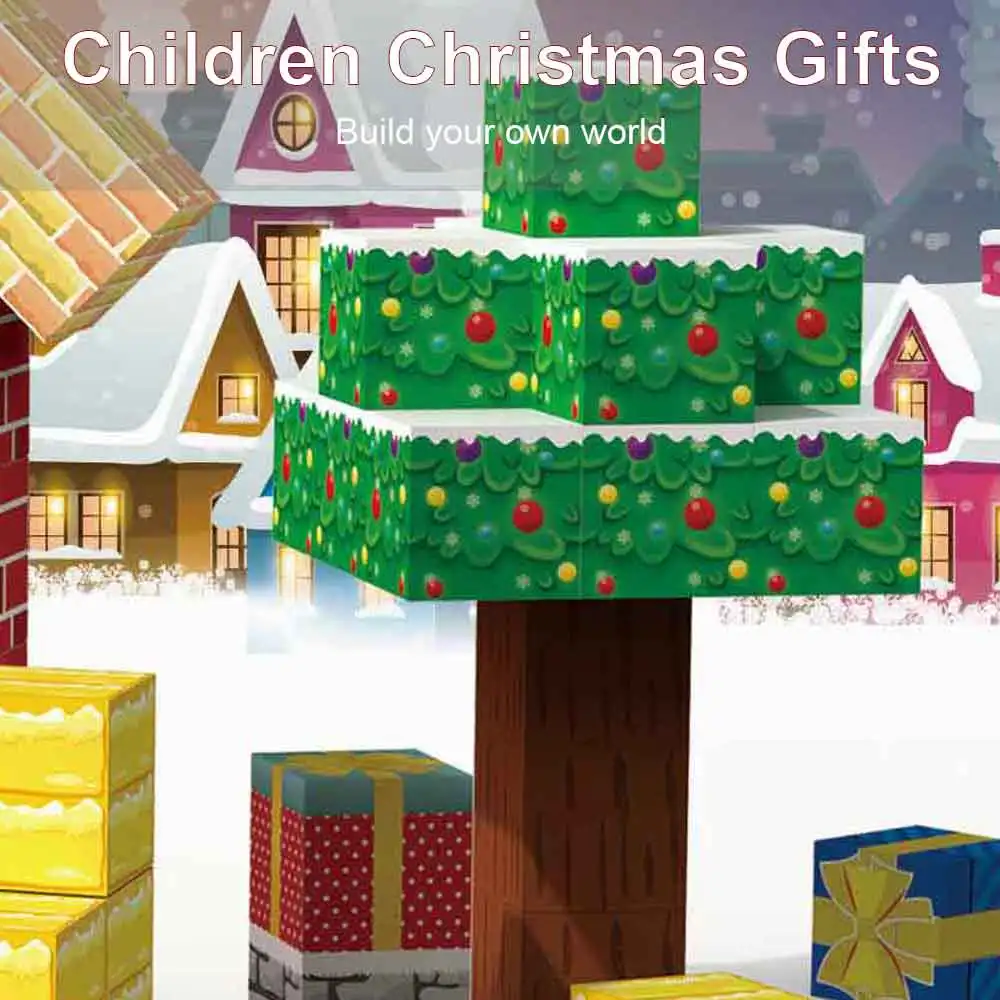 2CM 2.5CM Customization Plastic 3D DIY Creative World Christmas Gift Magnet Block Magnetic Building Blocks