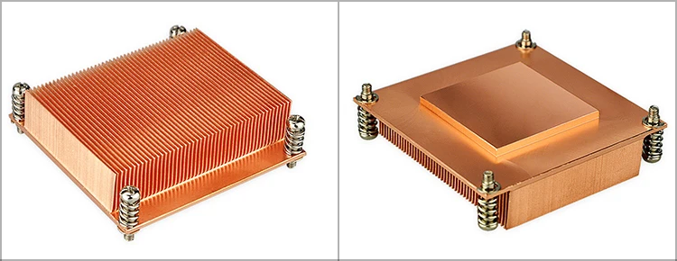 FM OEM passive Skived Fins pure Copper 1100 heatsink heat sink cooler for 1u CPU Radiators LGA 775 Dissipador de calor cooper