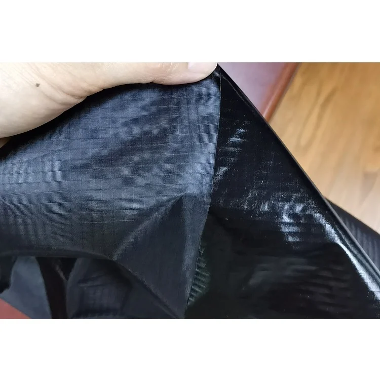 70GSM Black Nylon 66 Ripstop Fabric with TPU Coated Waterproof ultra Light Weight