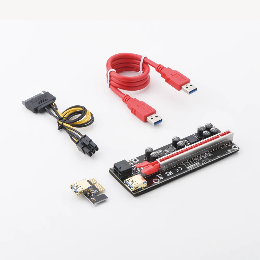 12 Pro PCI-E 1X до 16X светодиодная подсветка для видеокарты с кабелем USB 3 0