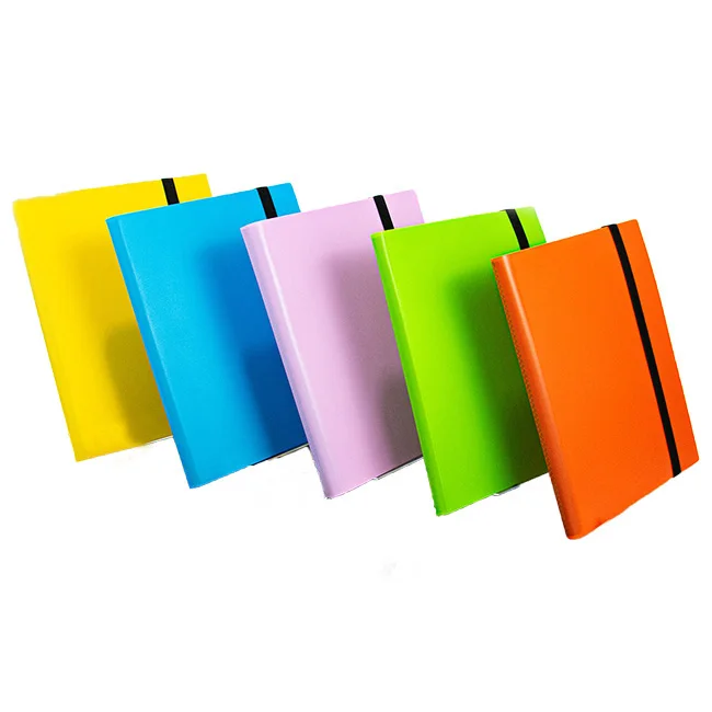 Multiple Colors PP Plastic Trading Game Card Binder with Black Strap 360 Side Loading Album Book for Kids Organization