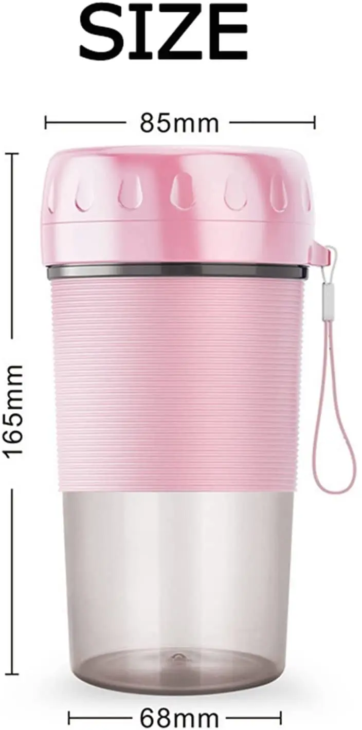 USB Rechargeable Portable Juicer Mini Household Blender Stainless Steel Plastic Blades Glass Housing Electric Fruit Mixer RV Use